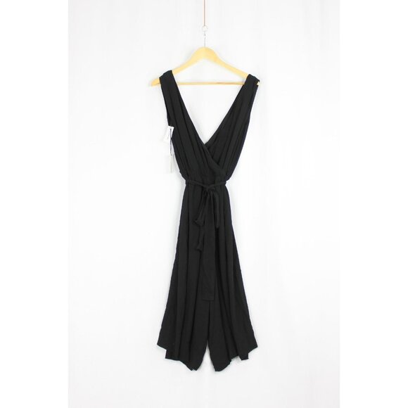 NWT Aritzia BABATON Maximillian Black Crepe Cropped Wide Leg Jumpsuit, Size XXS - Picture 1 of 8